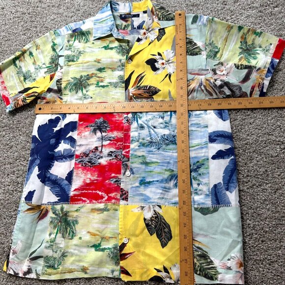 Daniel Cremieux Hawaiian Shirt Mens Medium Short Sleeve Button - Picture 5 of 8